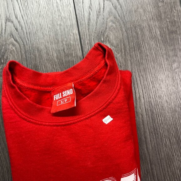 Full Send Nelk Boys Red Sweatshirt Small Mens Spell Out - Picture 8 of 8